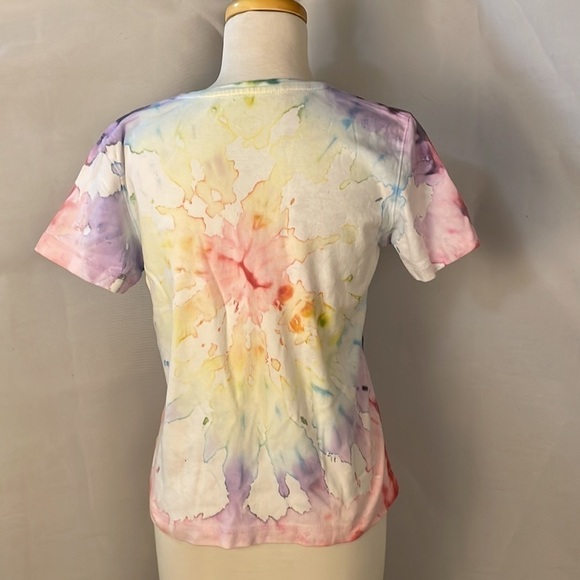 𝅺van Heusen Rainbow Tye Dye 100% Cotton Tee T-Shirt - Picture 5 of 7